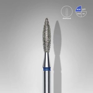 Capat freza/bit diamantat flacara albastru Staleks Pro Expert 2,3mm/10mm FA10B023/10