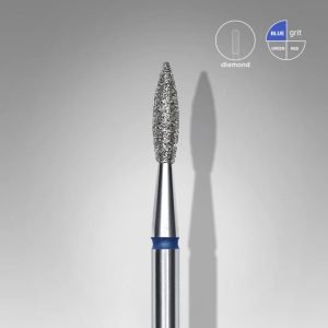 Capat freza/bit diamantat flacara ascutita albastru Staleks Pro Expert 2,1mm/8mm FA11B021/8