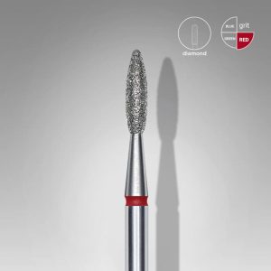 Capat freza/bit diamantat flacara rosu Staleks Pro Expert 2,1mm/8mm FA10R021/8