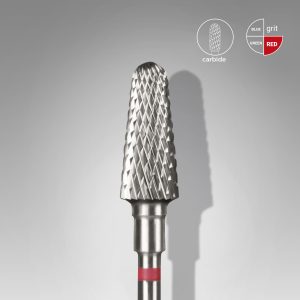 Capat freza/bit carbid con rotunjit rosu Staleks Pro Expert 6mm/14mm FT70R060/14