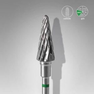Capat freza/bit carbid con ascutit verde Staleks Pro Expert 6mm/14mm FT71G060/14