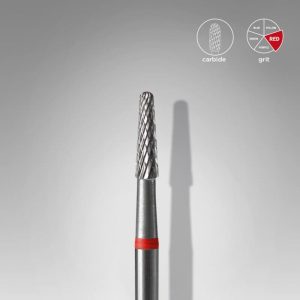 Capat freza/bit carbid con subtire rosu Staleks Pro Expert 2,3mm/8mm FT71R023/8