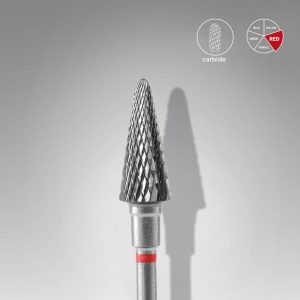 Oferte 9 Capat freza/bit carbid con rotunjit rosu Staleks Pro Expert 6mm/14mm FT71R060/14