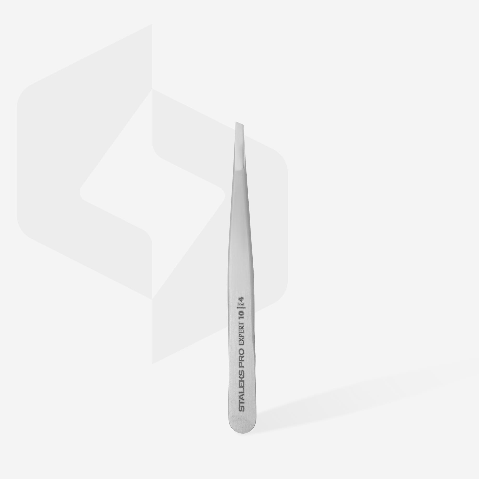 Penseta pentru sprancene Staleks Pro Expert cu margini inguste/tesite TE-10/4 3 Penseta pentru sprancene Staleks Pro Expert cu margini inguste/tesite TE-10/4